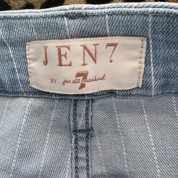Jen7 by 7 For All Mankind Cropped Wide Leg Pinstripe Jeans Size 6 - Picture 5 of 7
